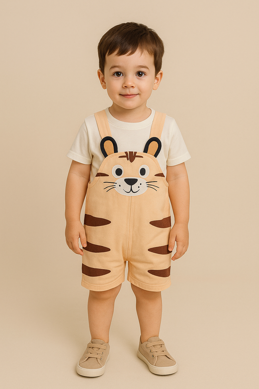 Adorable Baby Pink Lion Print Romper with White T-Shirt
