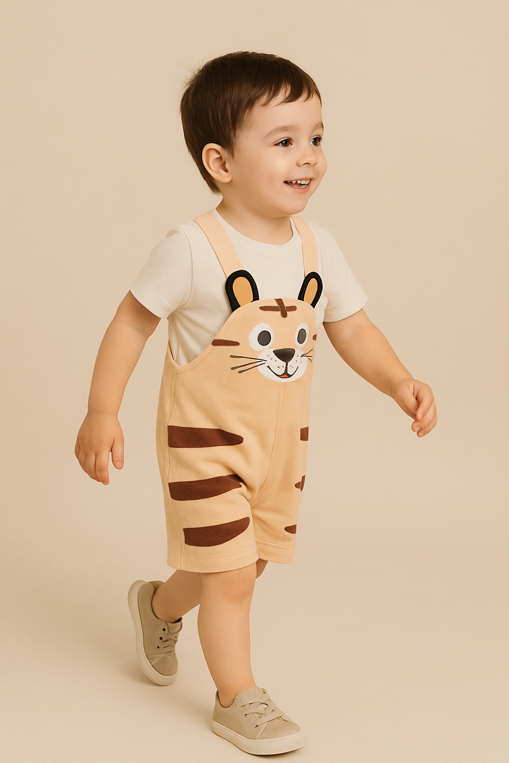 Adorable Baby Pink Lion Print Romper with White T-Shirt